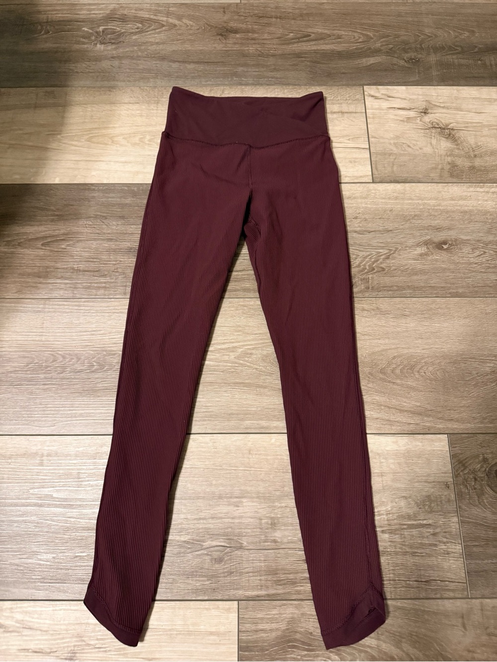 Athleta Ribbed High-Waist Leggings in Wine Red